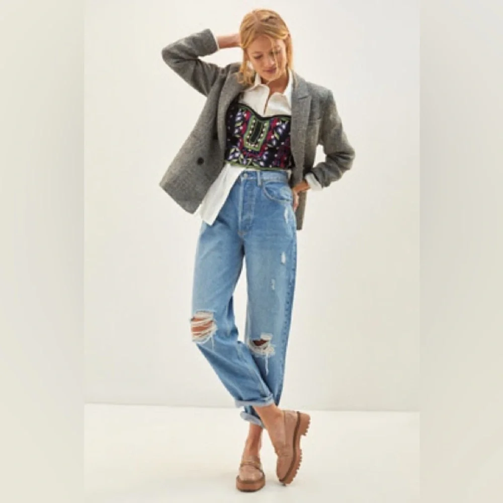NWT! BOYISH The Toby Denim Jeans in Unfaithfully Yours Tapered Distressed Sz 28